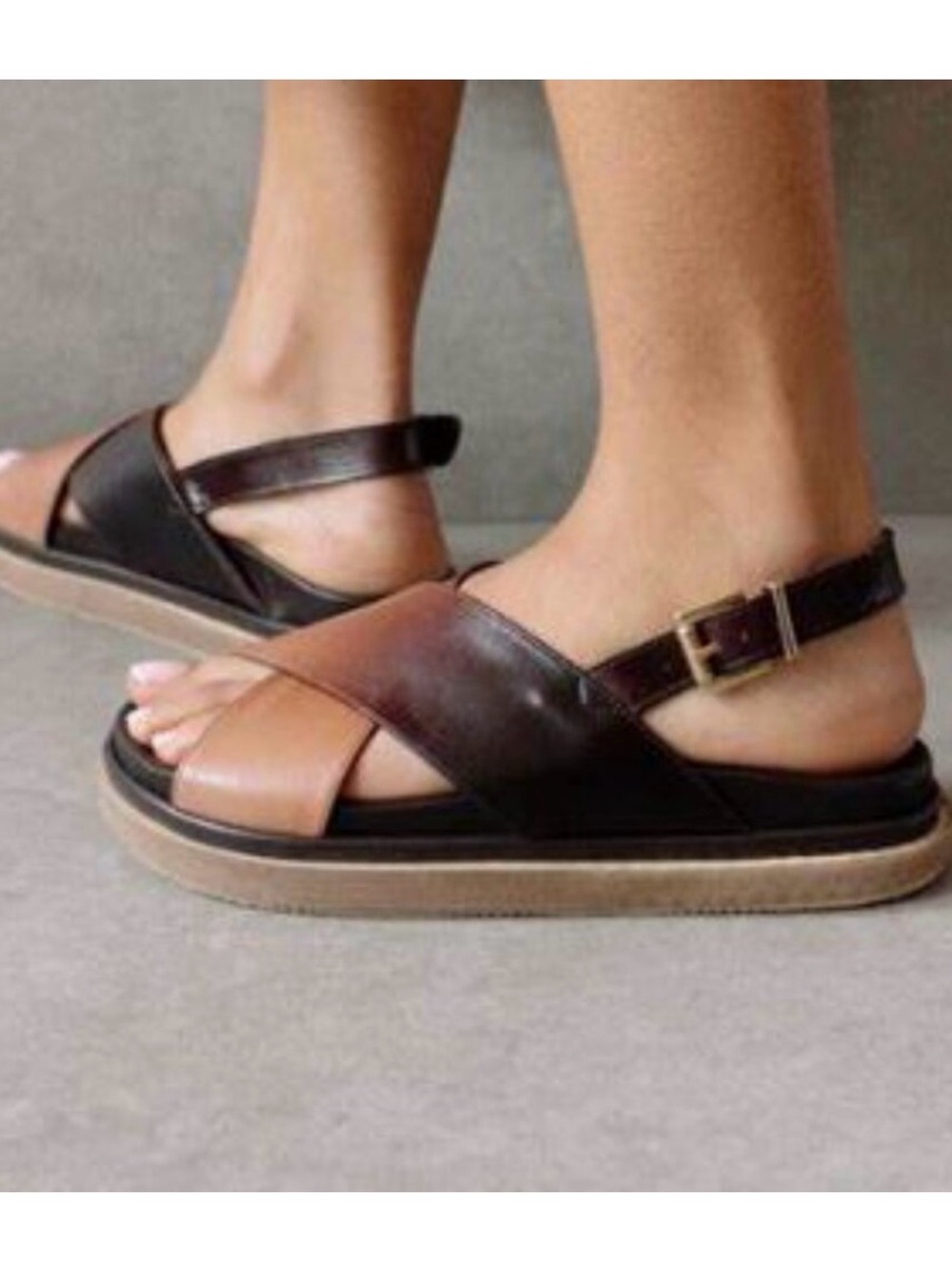 ALOHAS Marshmallow Degrade 90s Leather Platform Sandals NWOB Sz 40 | 9